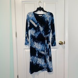 Calvin Klein Side Detail Blue Dress Size M